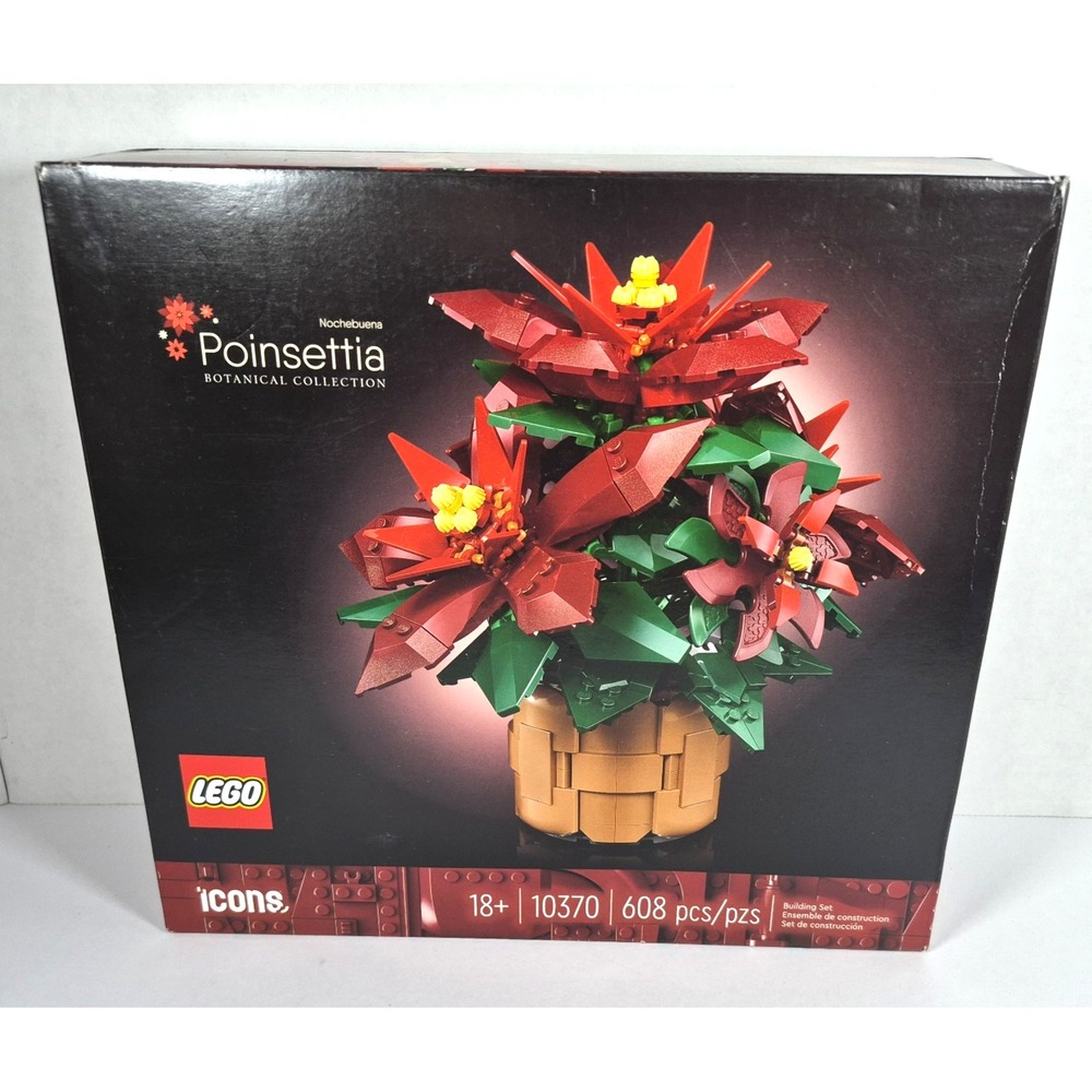 Sealed LEGO Icons Poinsettia Building Set (10370) 608 PCS - Age 18 +